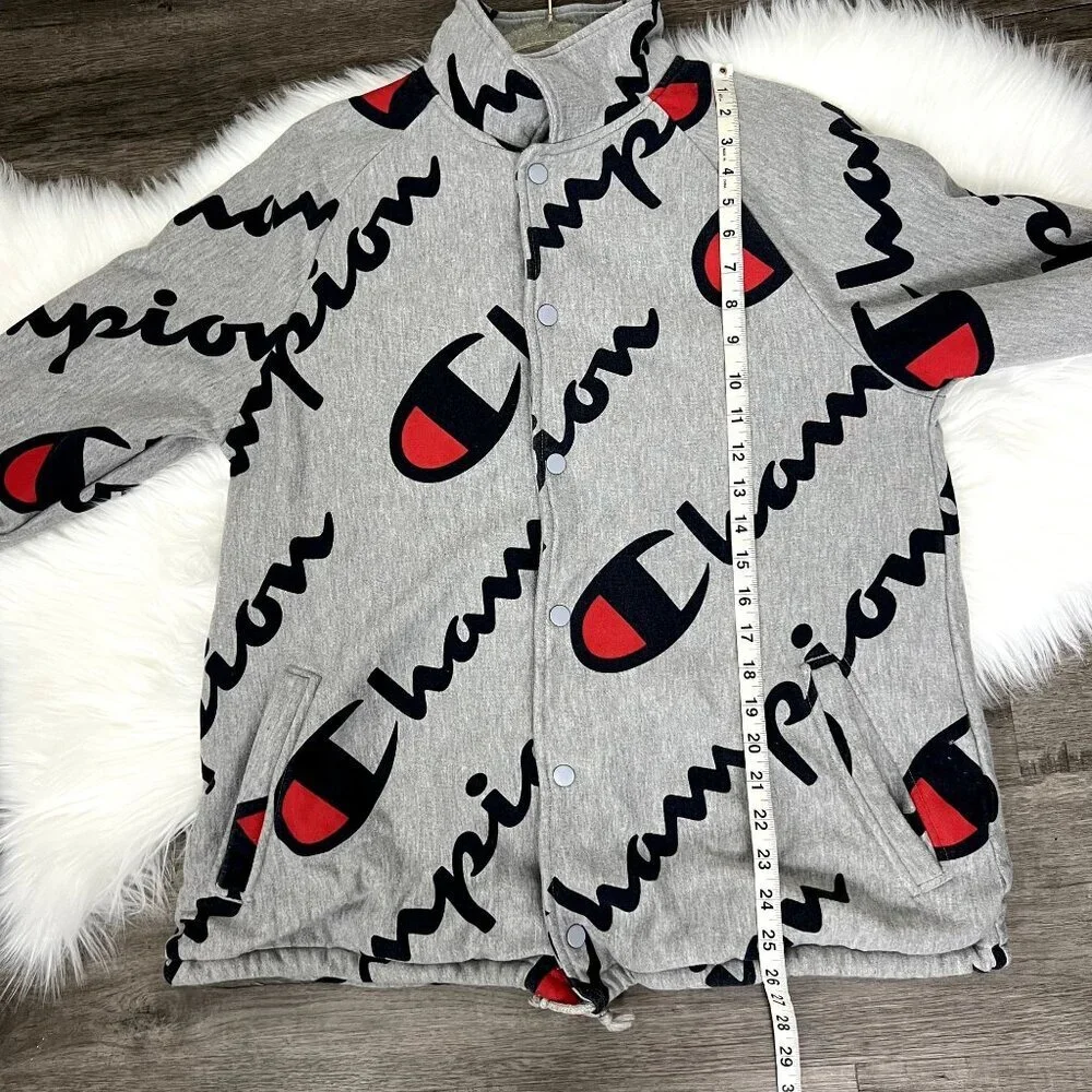 Champion Reverse Weave Mens Medium Explode Script French Terry Coaches Jacket - Picture 9 of 10
